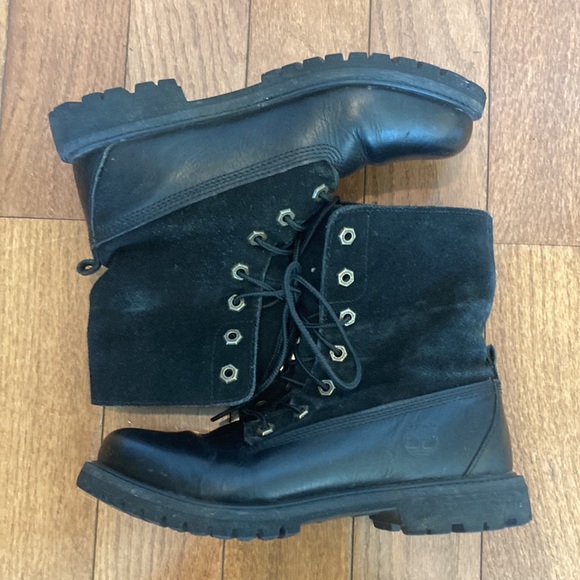 Timberland Earthkeepers Black Suede Leather Fold Down Boot - 7M - Picture 7 of 15